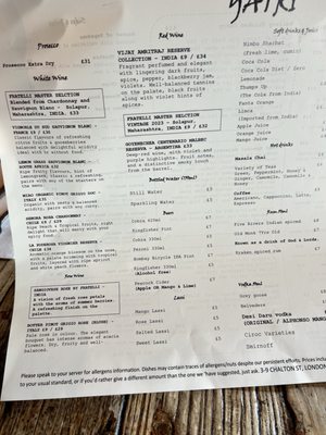 Menu photo 2 Yatri Indian Restaurant London, XGL