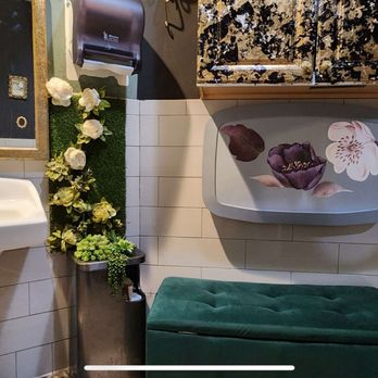 Sugar and Scribe - Bathroom w/ Diaper Change table and cute aesthetic! - Bakeries Near Me - La Jolla, California Sugar and Scribe - Bathroom w/ Diaper Change table and cute aesthetic! - Bakeries Near Me - La Jolla, California