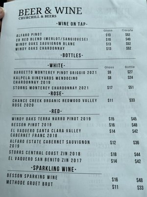 Menu photo 7 Churchill & Beers Aptos, CA