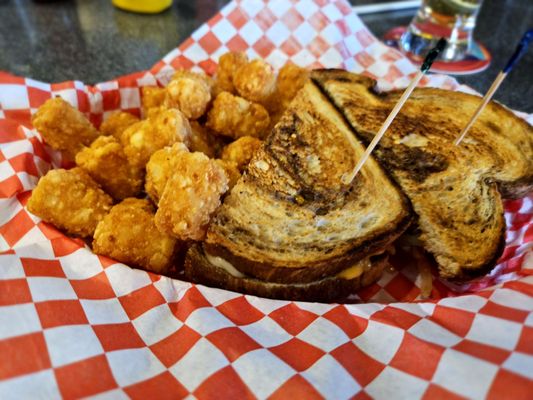 Photo of Tumbleweed Grill And Bar - Apache Junction, AZ, US. Patty Melt with Tater Tots