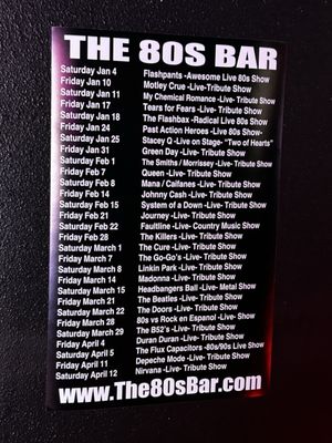 Menu photo 1 The 80s Bar Placentia, CA