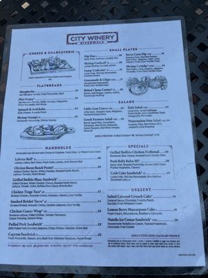 Menu photo 2 City Winery Chicago Riverwalk Chicago, IL Menu photo 2 City Winery Chicago Riverwalk Chicago, IL