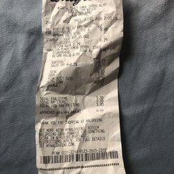 Walgreens - The receipt of my purchase.