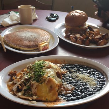 Monkey Business Cafe - Huevos rancheros, pancakes and coffee yummy - Sandwiches Near Me - Fullerton, California