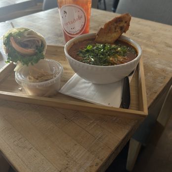 Cortado BC - Southwest Wrap, Chicken tortilla soup, dessert blossom tea - Cafes Near Me - Phoenix, Arizona
