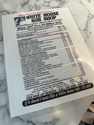Menu photo 5 White House Subs Atlantic City, NJ