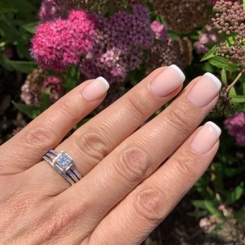 Fountain Nail Spa - Pink and white powder dip over natural nails. - Nail Salons Near Me - Fair Oaks, California