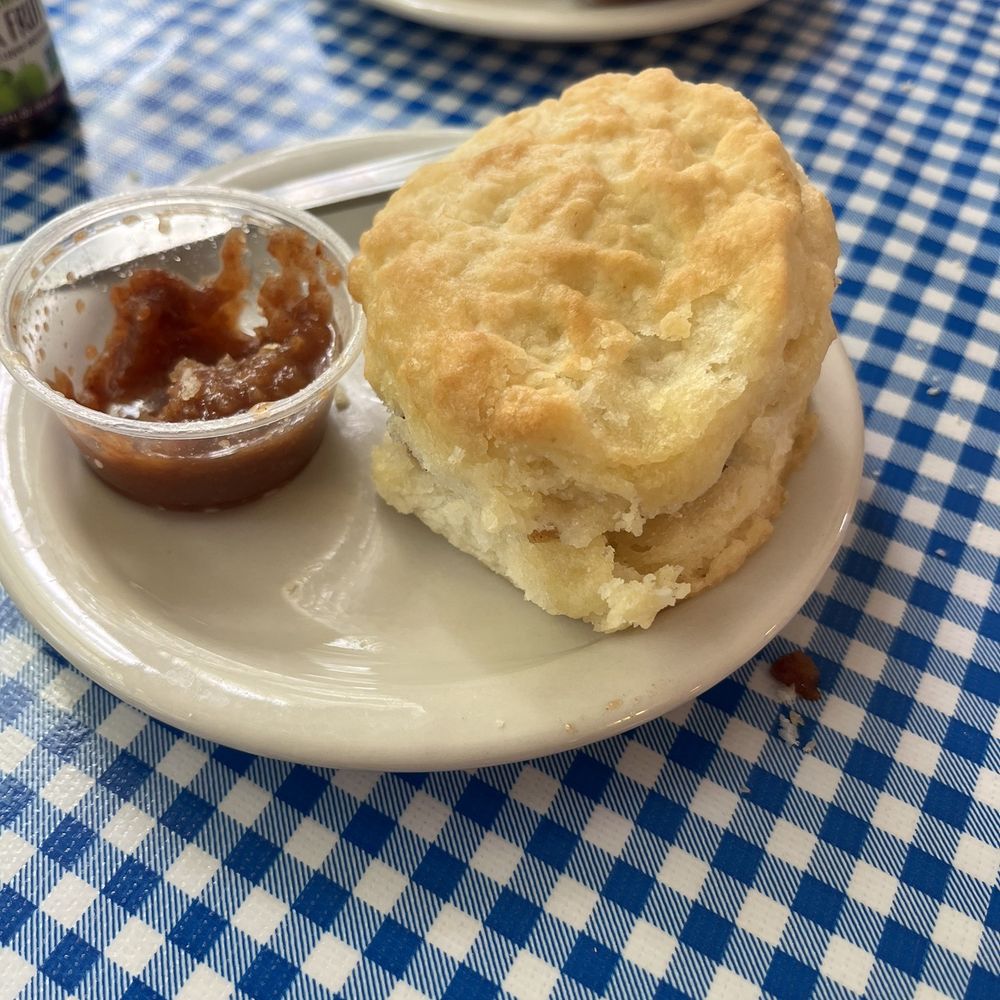 First they serve you a huge biscuit with homemade apple butter.