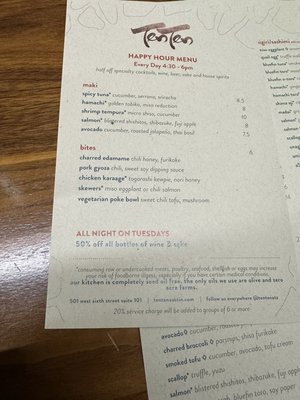 Menu photo 8 TenTen Austin, TX