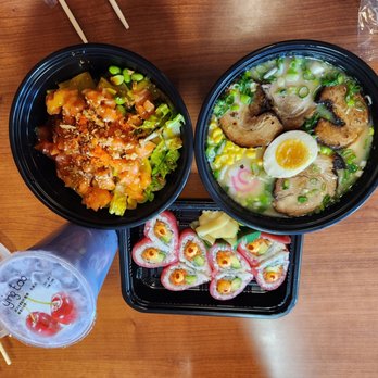 Poke & Sushi - The charsiu ramen, with poke bowl and heart shape sushi - Poke Near Me - Hagerstown, Maryland Poke & Sushi - The charsiu ramen, with poke bowl and heart shape sushi - Poke Near Me - Hagerstown, Maryland