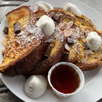 Rye's and Grind - Almond challah chocolate French toast - Breakfast & Brunch Near Me - Oceanside, California Rye's and Grind - Almond challah chocolate French toast - Breakfast & Brunch Near Me - Oceanside, California