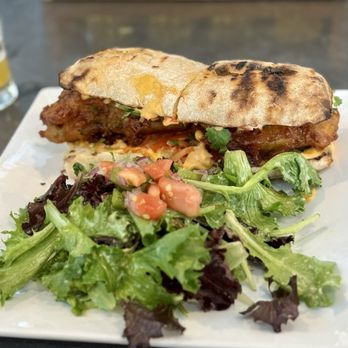 Woodstock Brewing - Thai chicken sandwich - Breweries Near Me - Phoenicia, New York