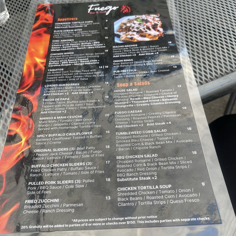 Fuego Bar & Grill - Menu - New American Near Me - Tarzana, California Fuego Bar & Grill - Menu - New American Near Me - Tarzana, California