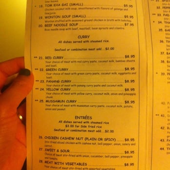 Thai Chef - 2nd page take out menu - Thai Near Me - Fort Walton Beach, Florida