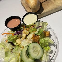 side Salad and table Bread @ Tomato Bros.