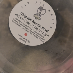 Fit Fix Meals - Macros lid for the 2 Chipotle Burrito Bowls