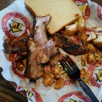 Shane's Rib Shack - This is their sampler. Gross!!! The ribs were literally 4" slab of fat. Never seen this in my life. - Barbeque Near Me - Marrero, Louisiana