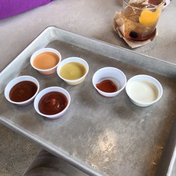 The Crack Shack - All of their sauces are great! I found myself dipping my sandwich into a different sauce each with each bite. - New American Near Me - Encinitas, California