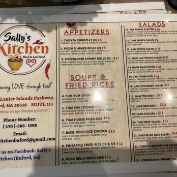 Sally’s Kitchen - Menu - Laotian Near Me - Buford, Georgia