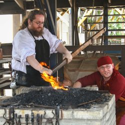 Riverview Recreation Park - Antares Guild Members working the forge at Koroneburg Renaissance Festival