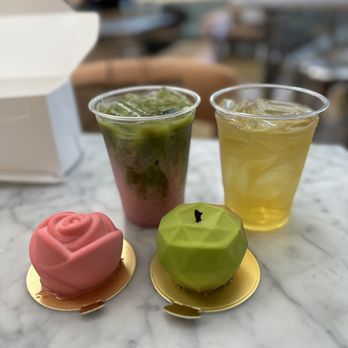 Jonquils Cafe & Bakery - Rose, geometric Apple, matcha rose tea, oolong tea - Cafes Near Me - Boston, Massachusetts