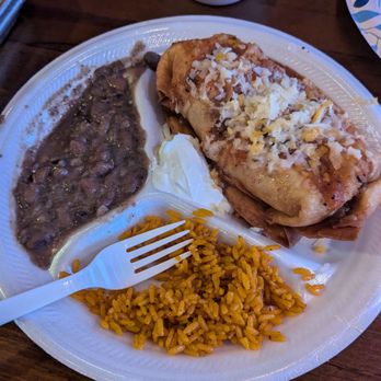 Nachomamas Tex-Mex - Chimichanga, rice, and beans - Tex-Mex Near Me - St Louis, Missouri