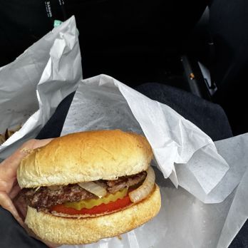 Pick-Quick Drive In - Regular burger with grilled onions and tomato - Burgers Near Me - Fife, Washington Pick-Quick Drive In - Regular burger with grilled onions and tomato - Burgers Near Me - Fife, Washington