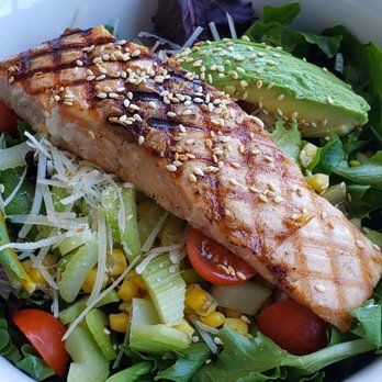 OBRA HandBakery - Grilled salmon salad - Latin American Near Me - Long Beach, California OBRA HandBakery - Grilled salmon salad - Latin American Near Me - Long Beach, California