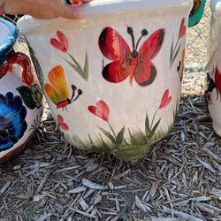 Pardner's Garden & Feed Store - Gorgeous hand painted ceramic planters in all sizes, always something new when I stop by!