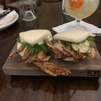 Kyu - Soft Shell Crab Steamed Bun - Asian Fusion Near Me - Miami, Florida Kyu - Soft Shell Crab Steamed Bun - Asian Fusion Near Me - Miami, Florida