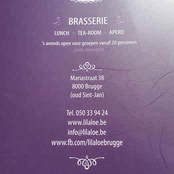 Lilaloe - Carte - Brasseries Near Me - Bruges, VWV