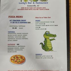 Lucky's Bar and Restaurant - Menus