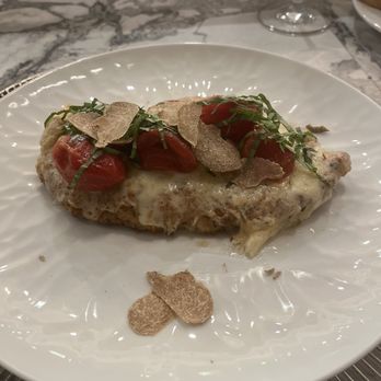 Tchefuncte’s - Chicken Parm--Parmesan herb crust, confit tomato, brown butter, shaved truffle - Cocktail Bars Near Me - Madisonville, Louisiana