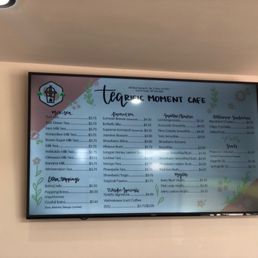 Full regular menu behind bar