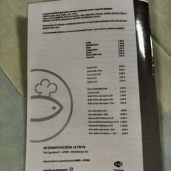 La Trota - Back up pizza menu