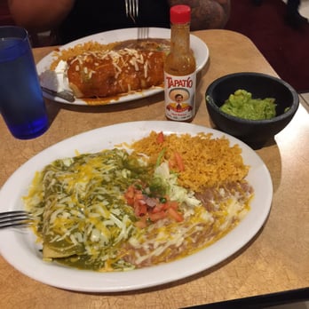 El Mariachi - Top: beef chimichanga; Bottom: chicken enchilada - Mexican Near Me - Kapolei, Hawaii