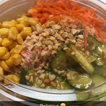 Poke2 Grill - Small bowl with white rice & crab meat - Poke Near Me - Downey, California