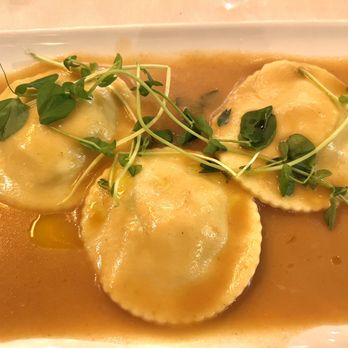 La Campania - Fresh Crab Meat, Mascarpone and Parmigiano, Lobster Stock, Pea Tendrils - Italian Near Me - Waltham, Massachusetts