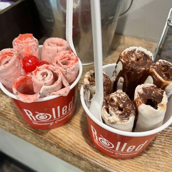 Rolled Mountain Creamery - Signature Cherry and The Somoa - Ice Cream & Frozen Yogurt Near Me - Reno, Nevada Rolled Mountain Creamery - Signature Cherry and The Somoa - Ice Cream & Frozen Yogurt Near Me - Reno, Nevada