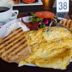 Crave Cafe Studio City - Lovely omelette, in this one: feta cheese, mushroom, olive, onion.