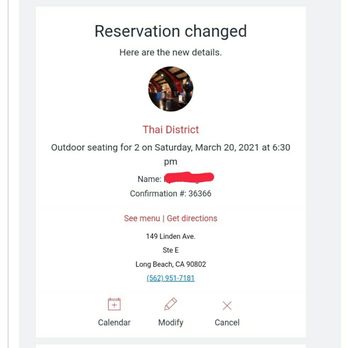 Thai District - Reservation changed by restaurant from 6-6:30 without a call or text. - Thai Near Me - Long Beach, California Thai District - Reservation changed by restaurant from 6-6:30 without a call or text. - Thai Near Me - Long Beach, California