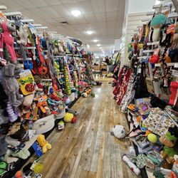 One of the pet sections. Chaotic looking but a lot of selection. The whole store looks similar.