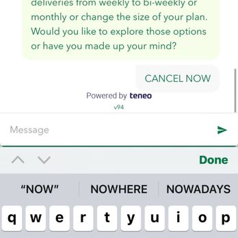 Hello Fresh - The auto replies to try to make me stay. - Food Delivery Services Near Me
