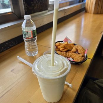 Fable & Flame - Banana shake excellent.  Upon request.  It's very sweet,  definitely can taste some artificial flavors but we like that though. - American Near Me - Madison, New Jersey