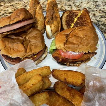 Swensons Drive-In - 2 fried bologna, fried chicken filet, potato teezers, 2 hot dog w coney sauce, grilled cheese, and fried zucchini. - Fast Food Near Me - Columbus, Ohio Swensons Drive-In - 2 fried bologna, fried chicken filet, potato teezers, 2 hot dog w coney sauce, grilled cheese, and fried zucchini. - Fast Food Near Me - Columbus, Ohio