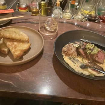 Dearly Departed - Steak and sourdough bread - Cocktail Bars Near Me - Denver, Colorado