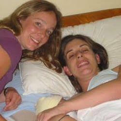 Meadowsweet Midwifery - Melissa Sexton with a happy home birth mom