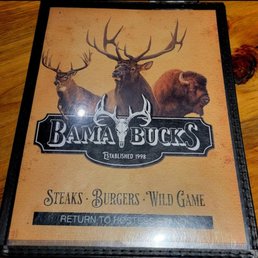 Bama Bucks Menu Bama Bucks Menu