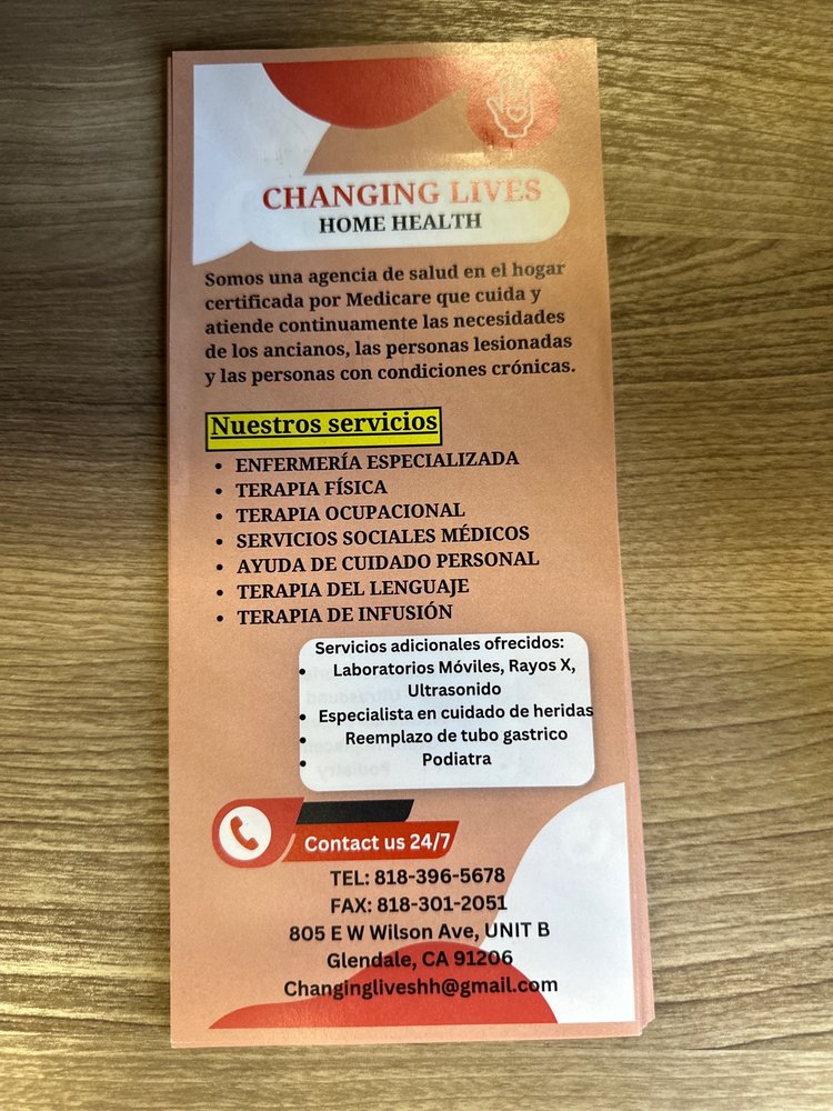 CHANGING LIVES HOME HEALTH Updated August 2024 805 E Wilson Ave