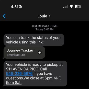 America's Tire - Text progress tracker. No guessing - Tires Near Me - San Clemente, California America's Tire - Text progress tracker. No guessing - Tires Near Me - San Clemente, California